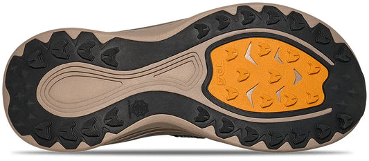 Teva Men's Aventrail R2T Sandals Close-up of shoe sole with orange and black pattern