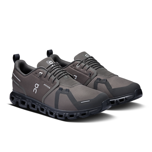 On Men's Cloud 6 Waterproof Shoes diagonal angle dark green upper with black sole