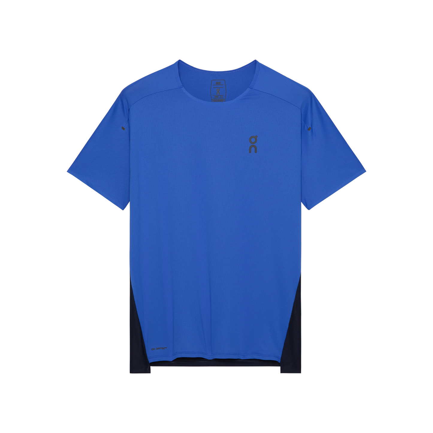 Front view of blue shirt with black back