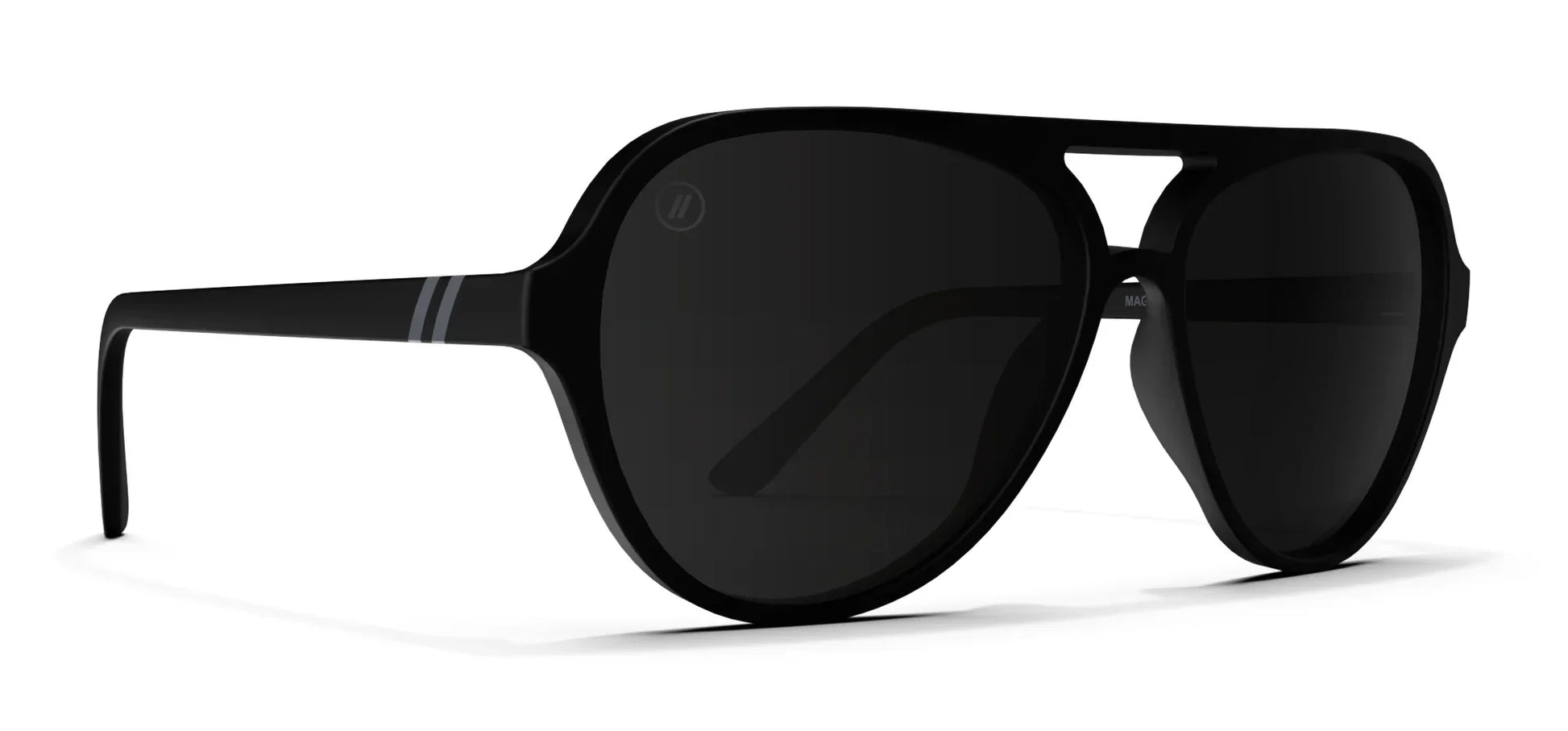 Black Blenders sunglasses with a white background