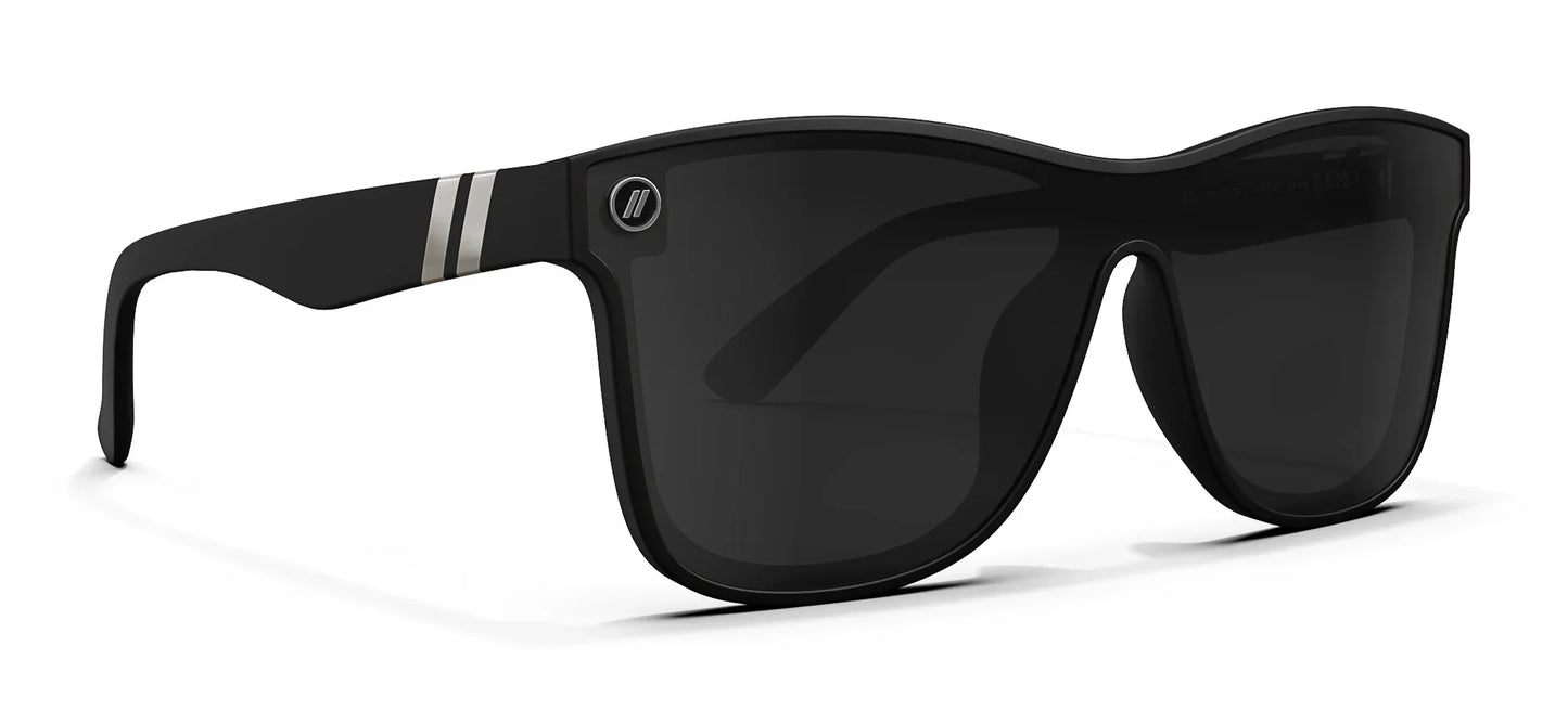 Blenders Black sunglasses with Blenders logo on a white background