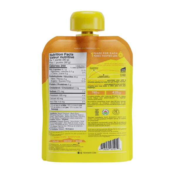 back side of packaging for sweet potato flavor